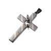 wholesale religious charms stainless steel black color charm custom with cz stones