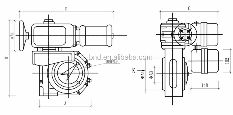 Bsy-60/k(f)30h 4~20ma 600nm 220v/380v Bernard Electric Actuator - Buy