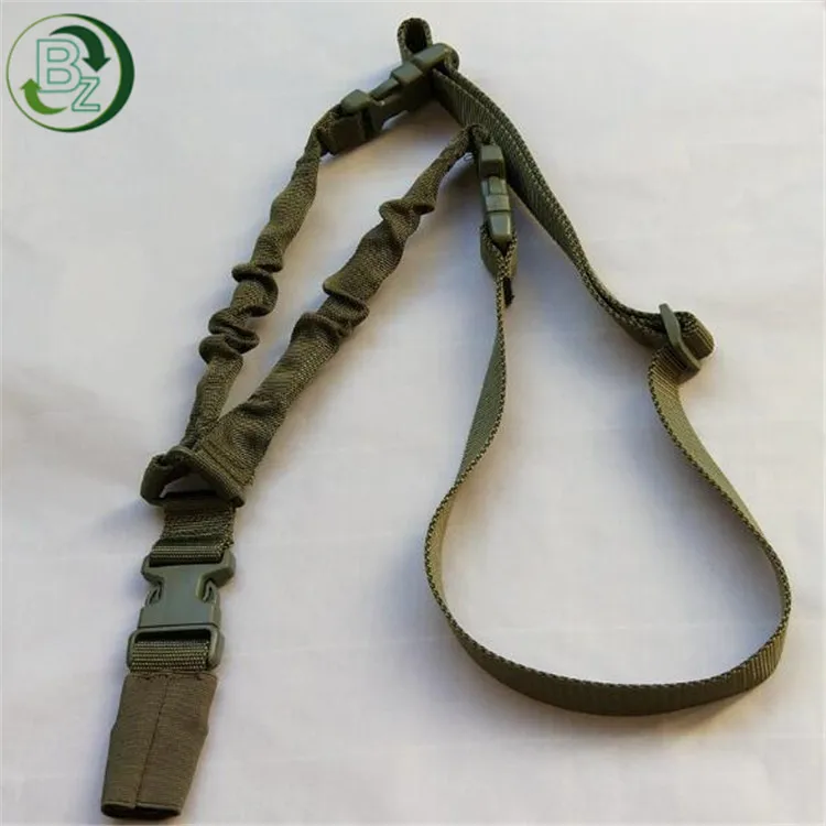 

Heavy Duty Tactical Single Point Sling Adjustable Bungee Rifle Gun Sling Strap for Airsoft Outdoor Hunting, Black, khaki, olver green