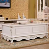 Ivory White Wooden Royal French Baroque Antique Carved Tea Table