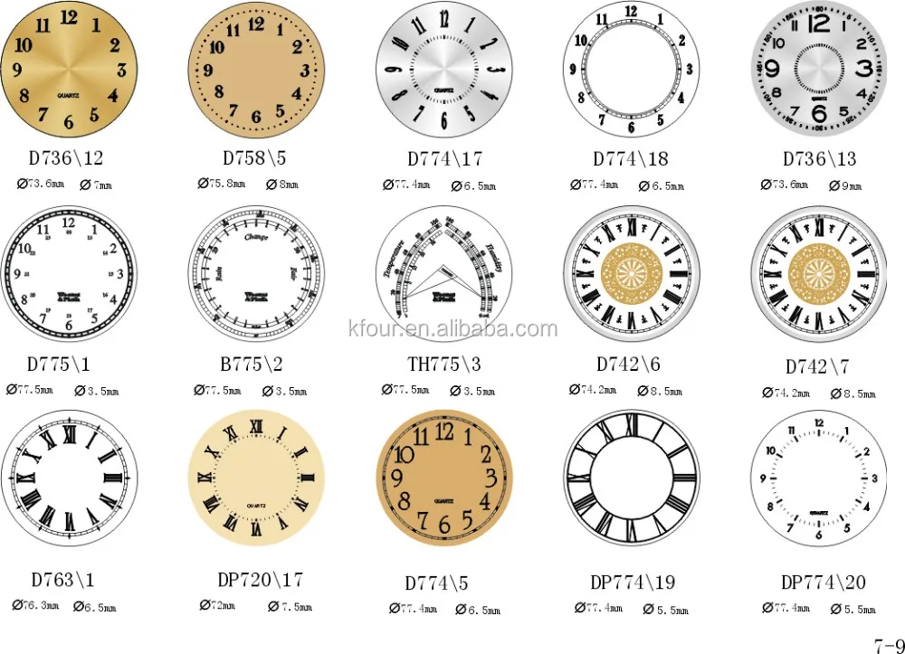 Wall Clock Dial Clock Face With Classical Design - Buy Small Clock ...