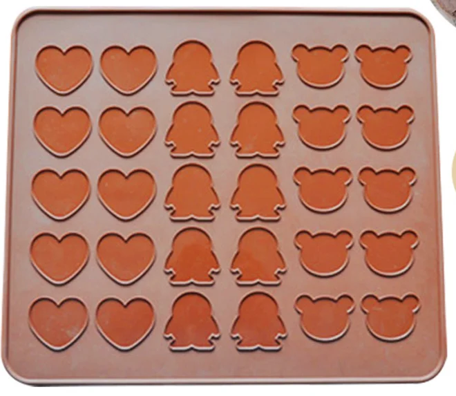 

Hygienic Penguin,Heart ,Bear Shaped Cartoon Silicone Macaron Tray Baking Mat