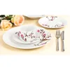Factory Wholesale 16Pcs Round Shapes Flower Decal Ceramic Tableware