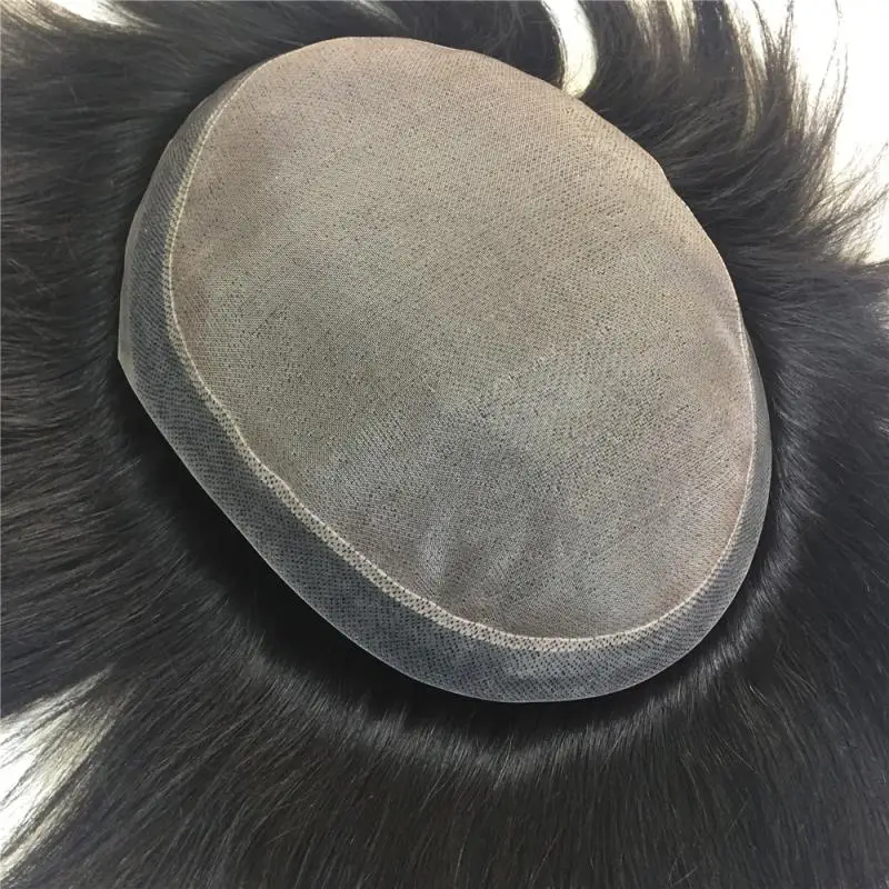 

6*8inch(15*20cm) Top quality VIRGIN human hair toupee/cover/replacement MOMO base with PU side for men