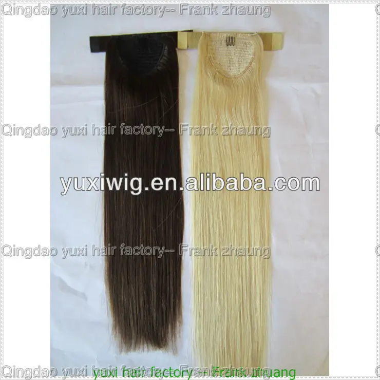 

hot selling wrap around human hair ponytail