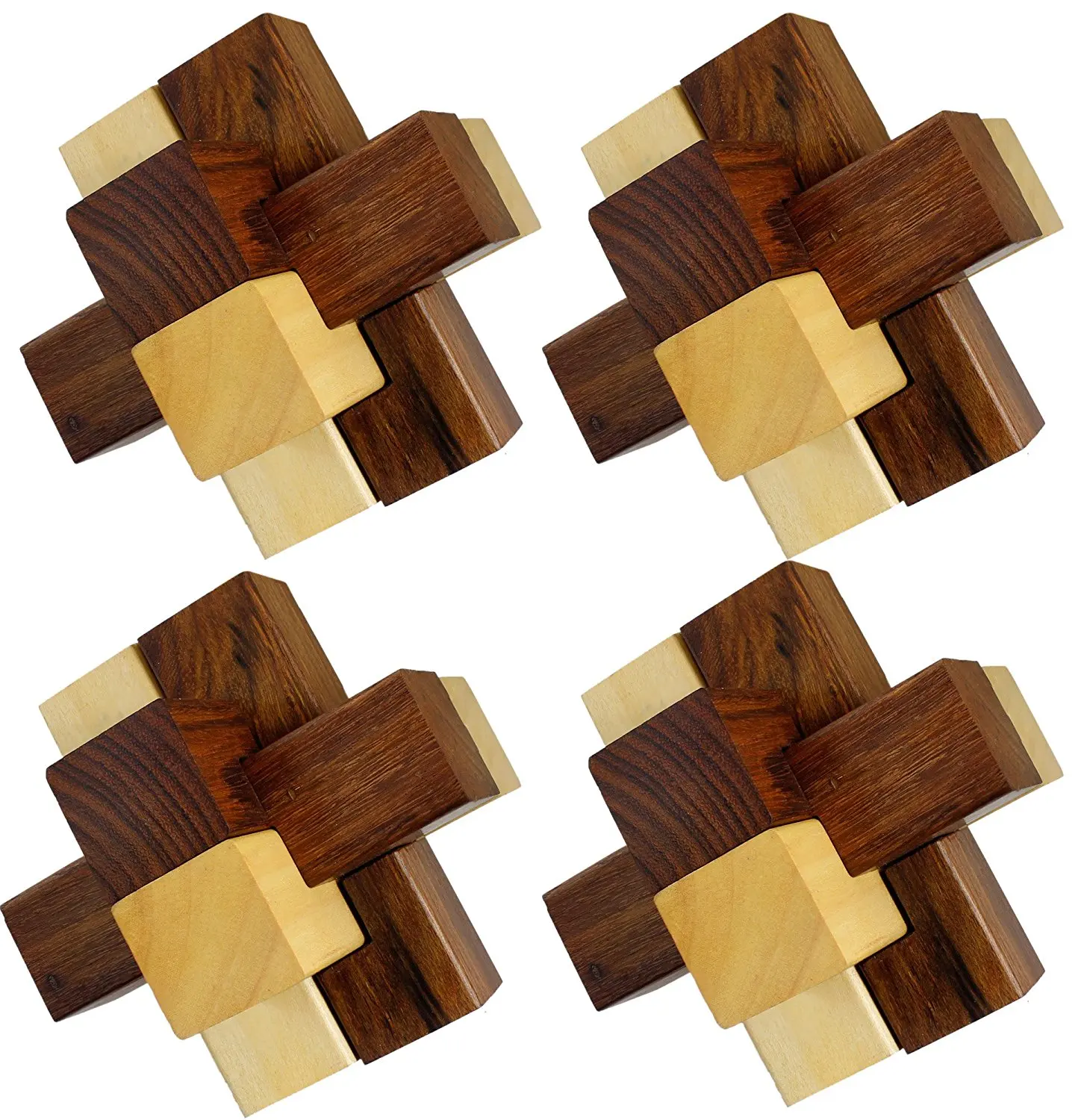 puzzle: 6 Piece Wooden Cube Puzzle