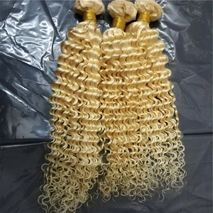 Letsfly Virgin russian colored blonde hair 613 blonde brazilian deep mink wave wet and wavy human hair extension