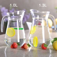 

Free sample 1.3L promotional custom printed beer milk juice water glass pitcher