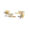 fashion dainty 925 sterling silver micro pave cz delicate flash stud gold girl earring