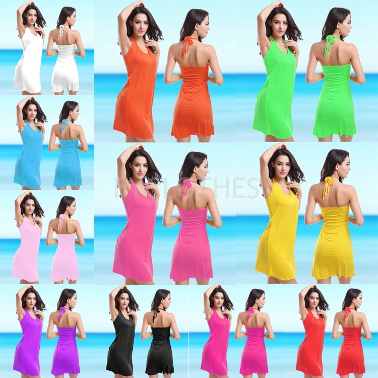 

hot sexy dresses women summer beach dress cover up swimwear beachwear, White;black;green