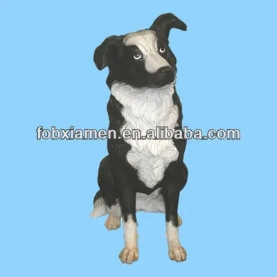 Resin Life Size Border Collie Dog Garden Statue Border Collie Dog Garden Statue