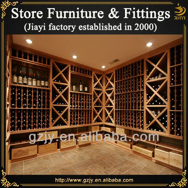 Caliente display soporte de montaje en pared estante del vino de madera