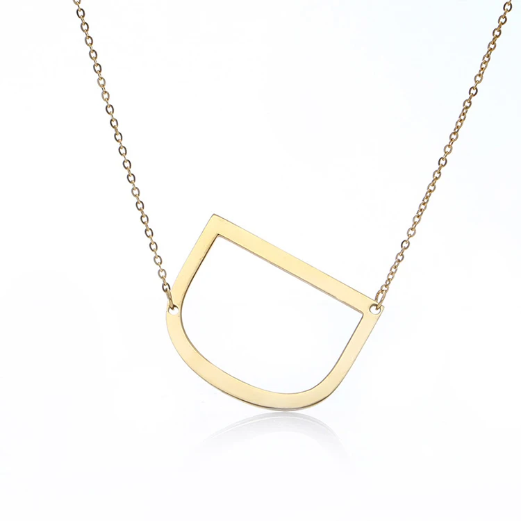 

Personalized gold letter pendant necklace custom metal pendant, Gold/rose