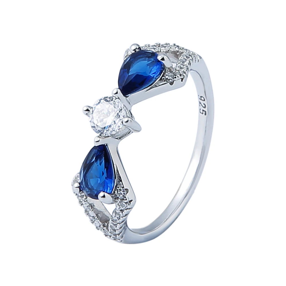 Joacci Fashion Silver 925 Jewelry Sapphire Rings Engagement Wedding Ring