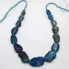 Natural agate smooth amorphous color tower chain