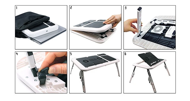 E-table LD09 table pliante pour ordinateur portable couleur noire