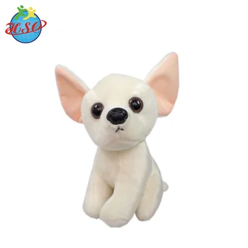 Putih Mewah Chihuahua Anjing Mainan Lucu Boneka Anjing Peliharaan