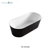 Matt black small acrylic freestanding bathtub