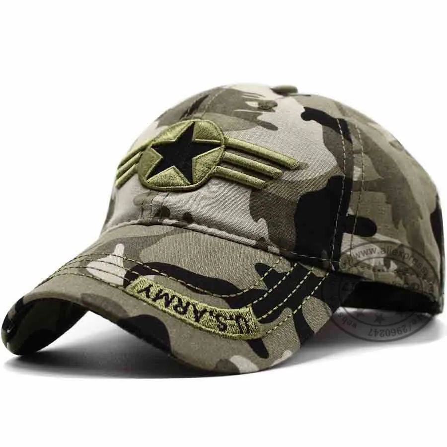 

Camouflage Embroidered US ARMY HAT army Cap United States Air Force Tactical Hat adjustable Brand baseball cap STOCK