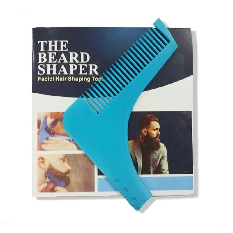 

2017 Men beard shaping tools beard template metal bead comb for alibaba express