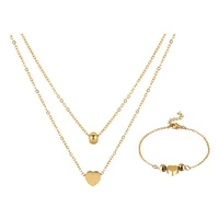 

S-295 Xuping gift jewellery set, bridal african 24K gold plating jewellery, stainless steel necklace bracelet jewelry set