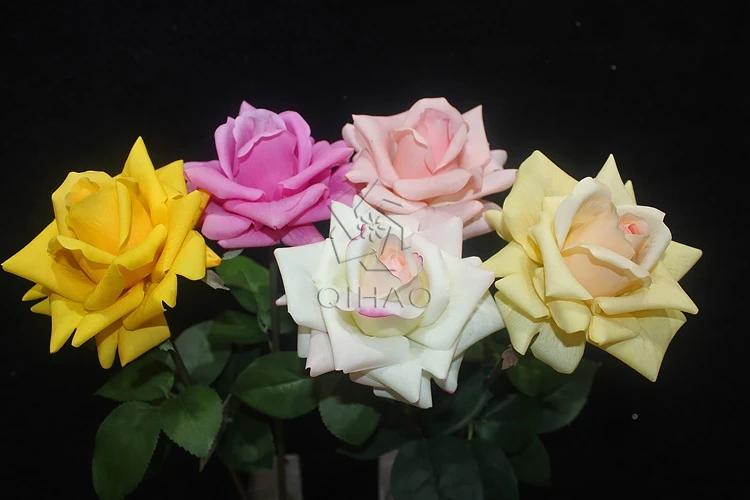 Wholesale Latex Single Roses Artificial Real Touch Flowers For Wedding