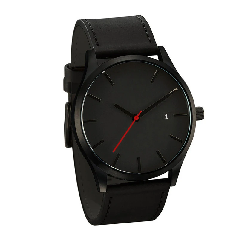 

Customized casual slim 3 atm water resistant alloy men's Leather watch