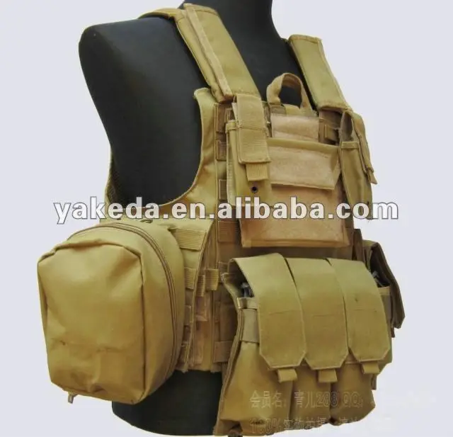 Yakeda Tan Military Tactical Vest /airsoft Tactical Vest With Pouches Buy Airsoft Tactical