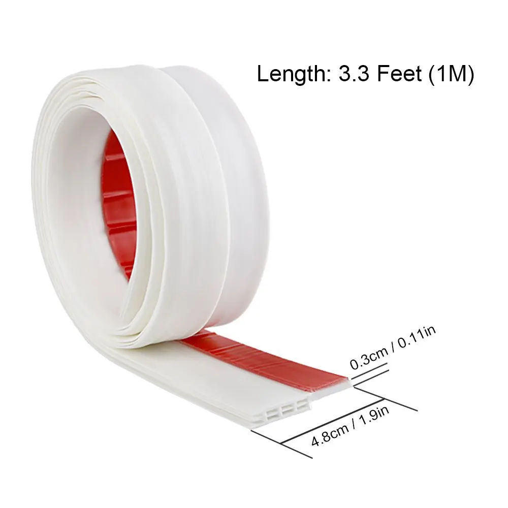 Waterproof Shower Threshold Rubber Bathroom Flood Barrier Water Blocker
