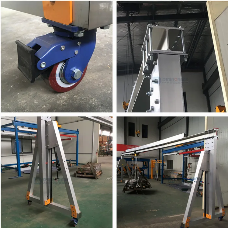 2018 The latest design aluminum alloy gantry crane with largest span 8m 1000 kg