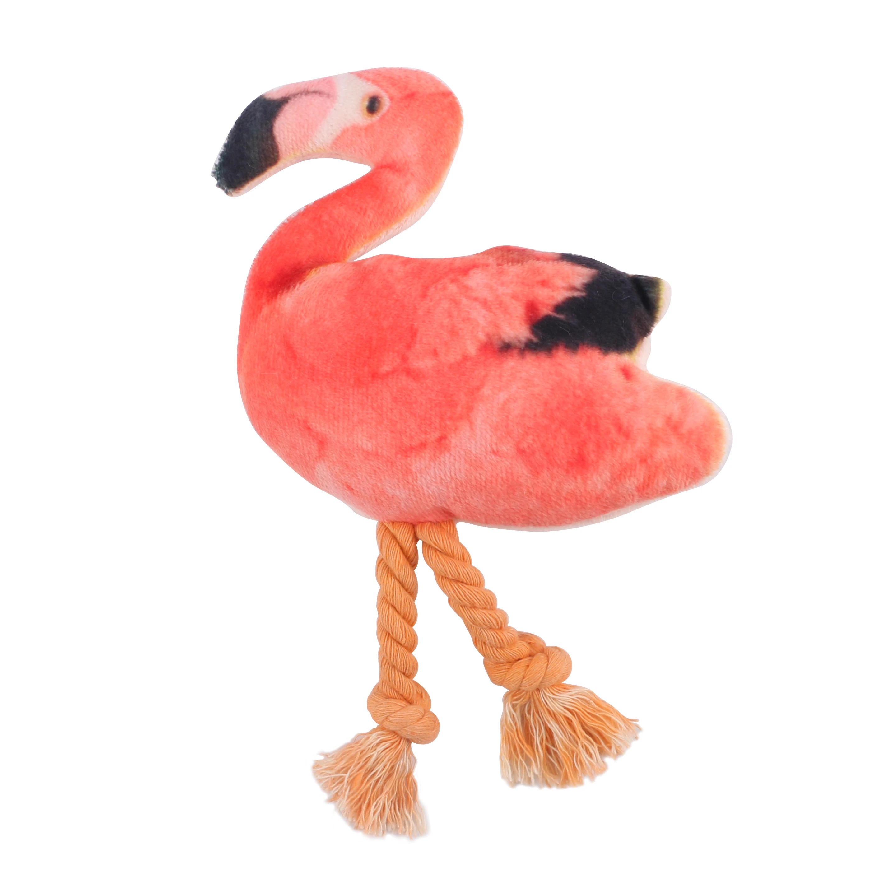 stuffed flamingo dog toy