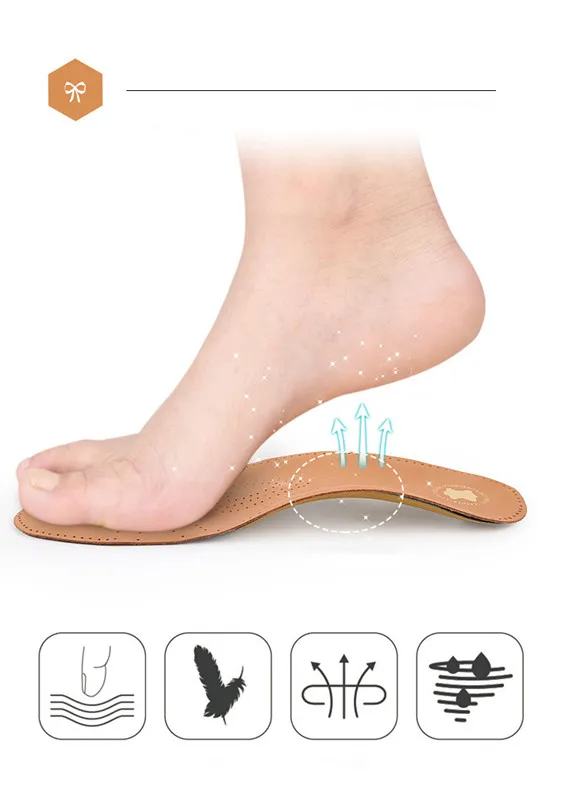 Factory Outlet Large Stock Custom Genuine Leather Shoe Padded Insoles