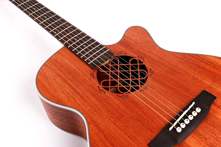 
OEM musical instrument best guangdong manufacturer engraving soundhole rosette Semi Guitar Acoustic 