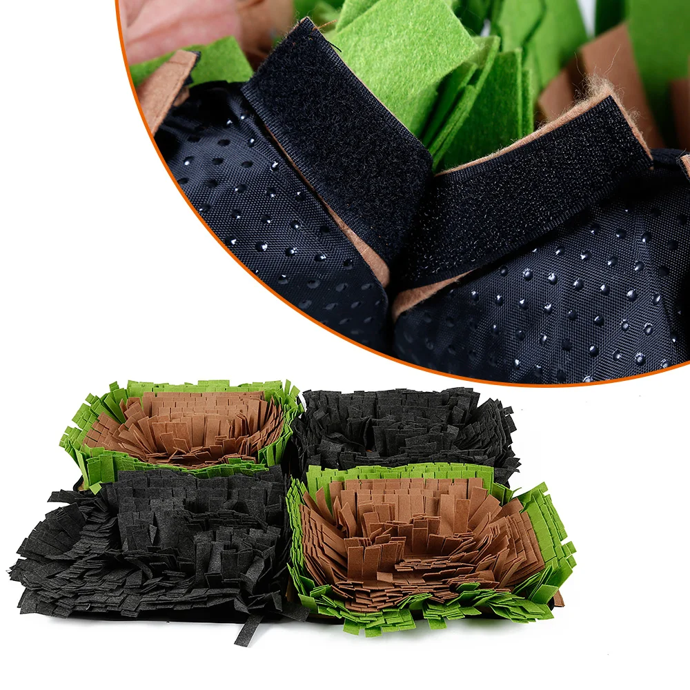 

Pet Snuffle Mat Dog Smell Training Mat Stress Release Nosework Blanket, Green/brown , deep grey