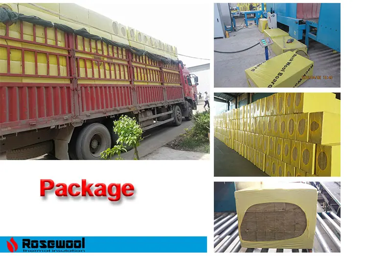 80kg/M3 Rock Wool Board Fireproof Insulation