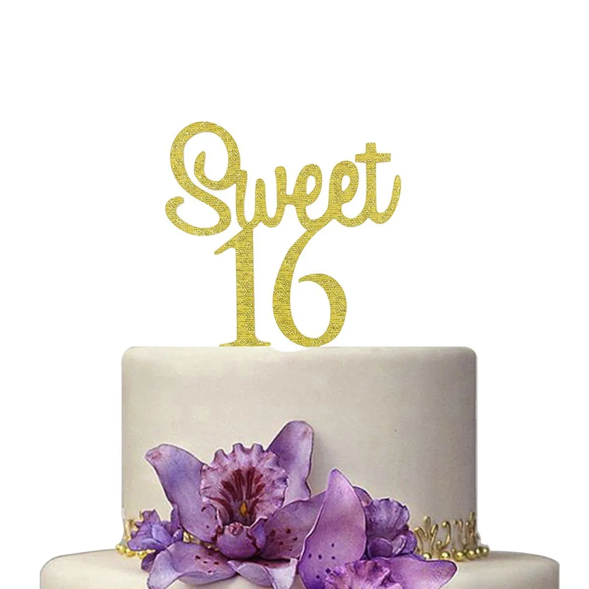 Home Kitchen Toomeecrafts Gold Monogram Sweet 16 Cake Topper