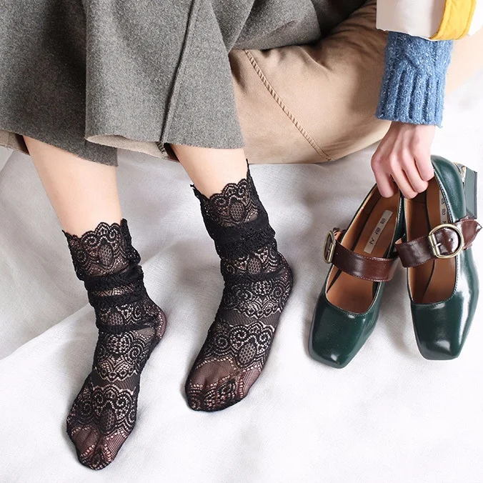 

2019 spring hollow lace socks women mesh socks sexy tube socks, N/a