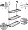 ESYLIF 3 Tier Kitchen Wall Mounted Metal Hanging Spice Rack Organizer , Silver