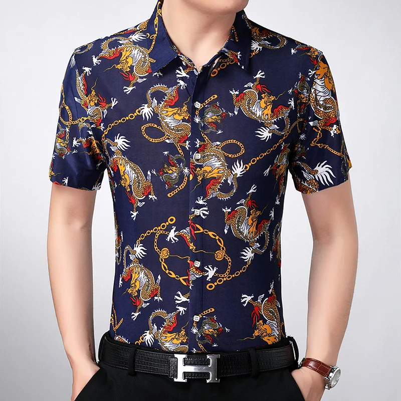 

cheap hot man custom fit flower print polyester man shirt, Stripe