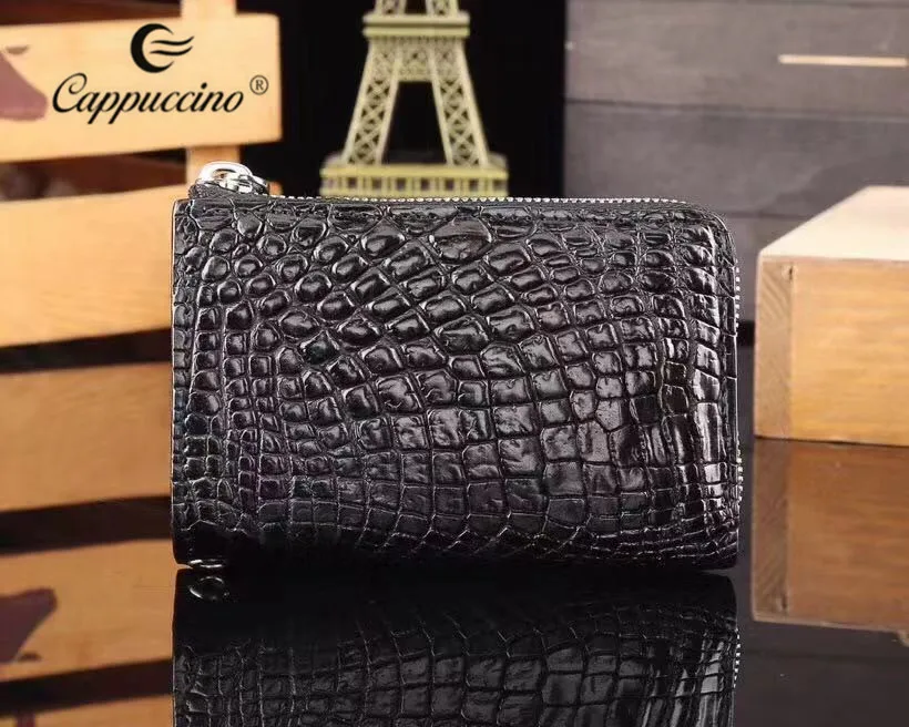 

New design trend zipper credit card holder Thailand genuine crocodile leather wallet for men, Choice