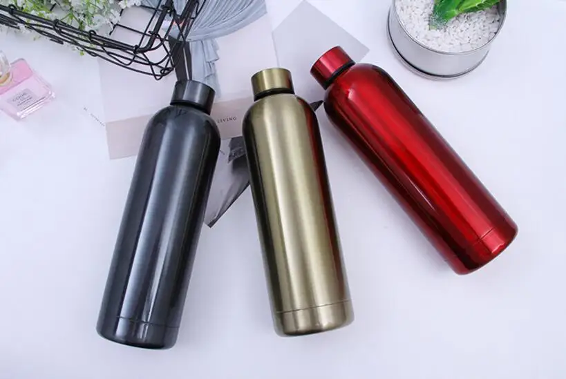 Double Wall Stainless Steel Water Bottle, 500 ML Custom Color Vacuum Insulated Stainless Steel Water Bottle