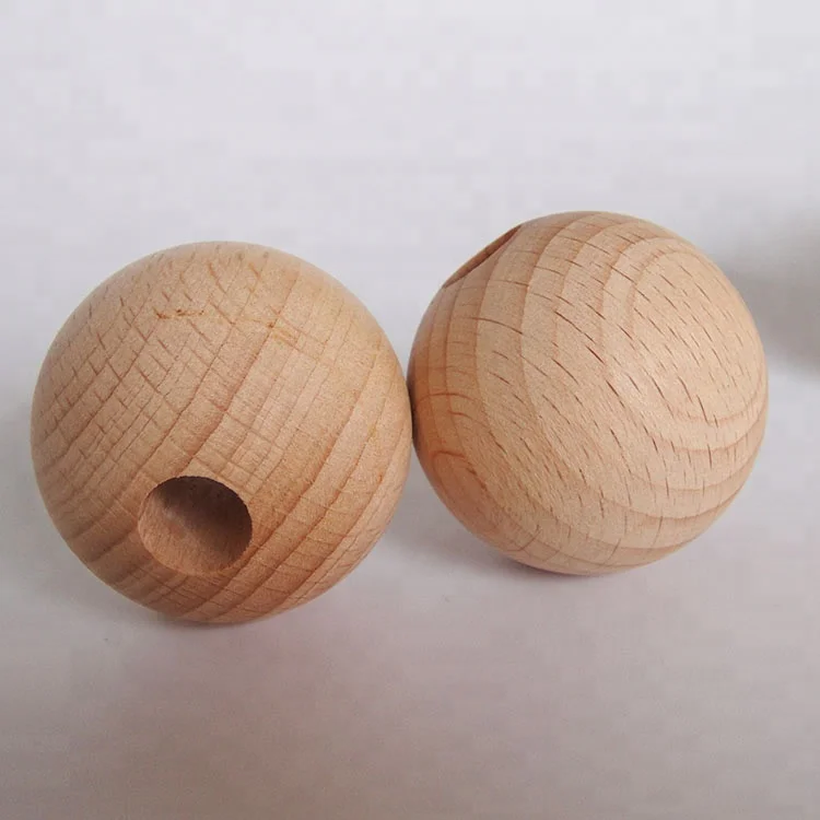 35mm beech wood beads round wood bead for DIY crafting