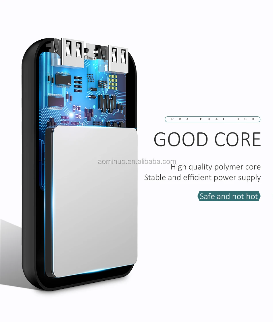 Ultra-mini Light 10000mah Power Bank Dual USB Portable Powerbank 5V 2A Fast Charing Phone External Battery for iPhone X