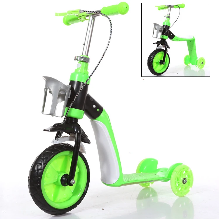 Economical Cheap Kids Scooter Dual Functional Baby Skate Scooter Three