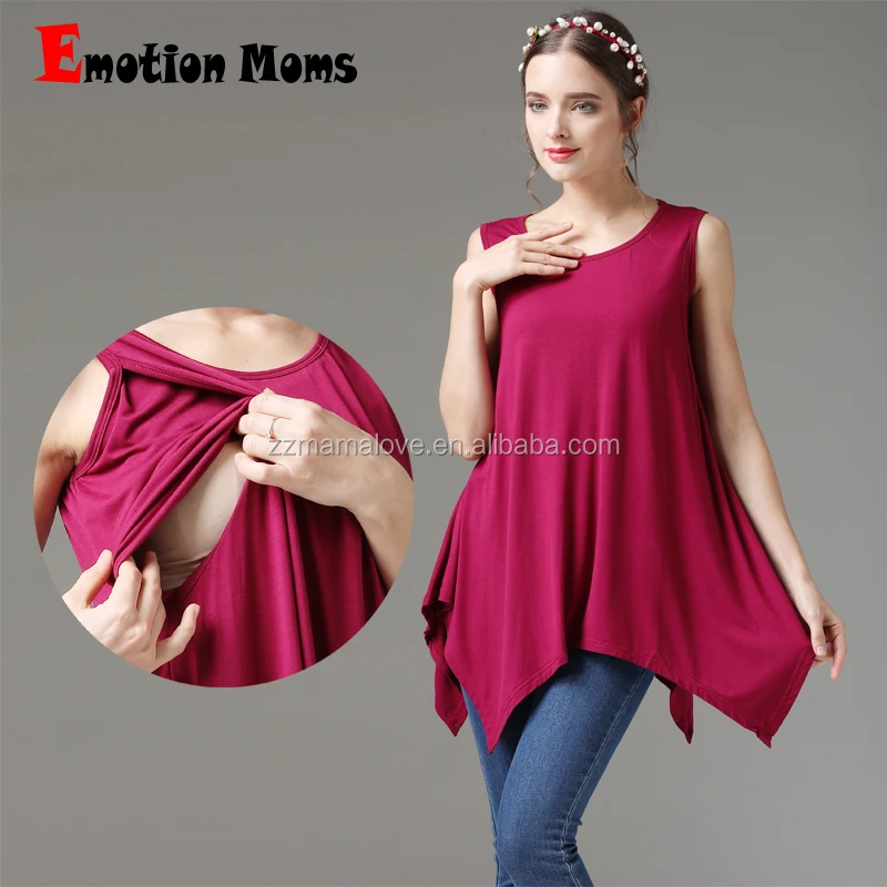 

Retail Emotion Moms Soft Jersey Fabric Maternity Clothing Nurs Top Breastfeeding Tank Tops