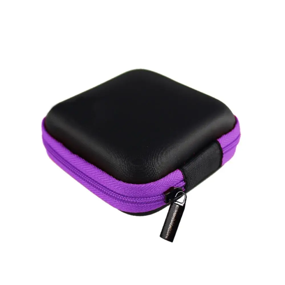 

Free Ship Zipper Hard Headphone Case PU Leather Earphone Storage Bag Protective USB Cable Organizer, Portable Earbuds Pouch box