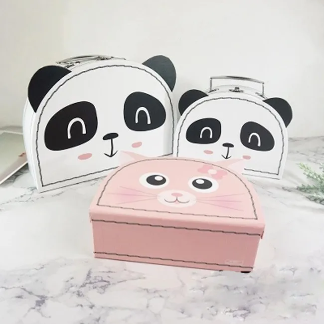 高品质刚性纸熊猫半圆形状站圆盒卡通盒子礼品盒为儿童