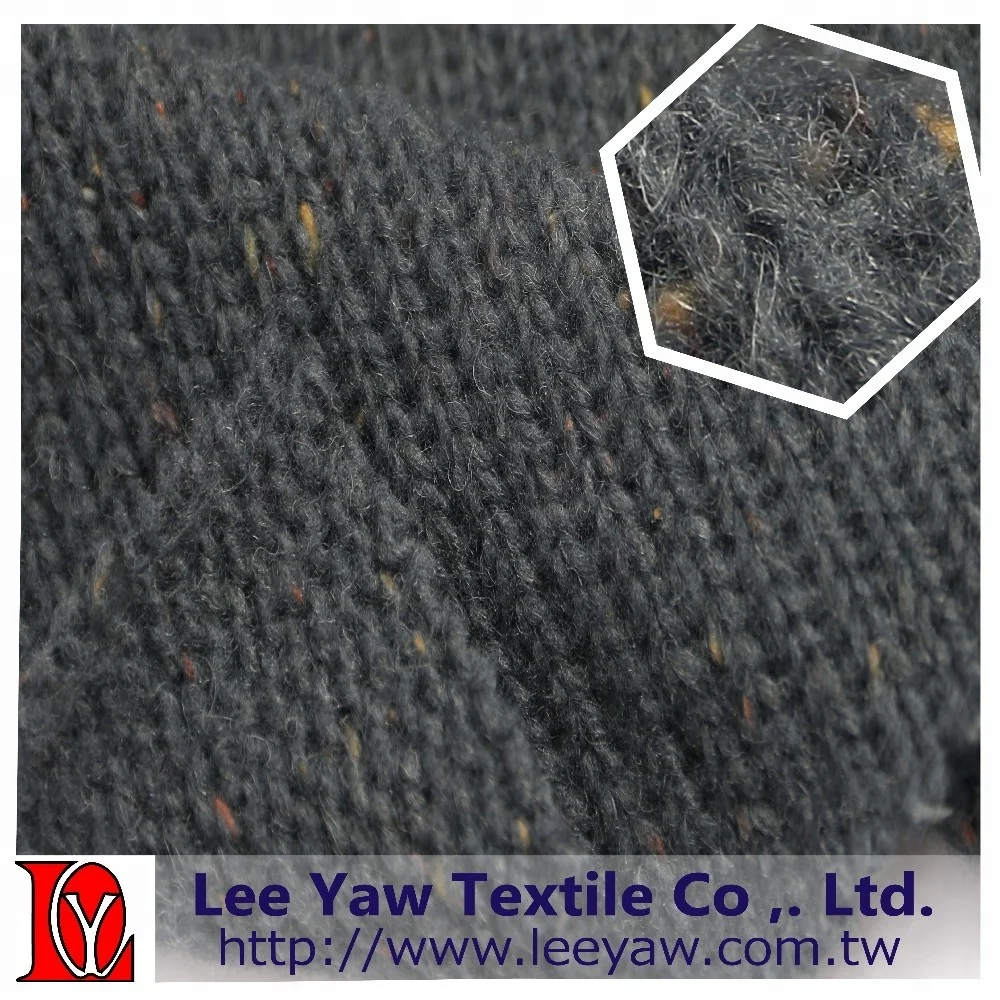
Acrylic wool nylon polyester nep heather jersey fabric 