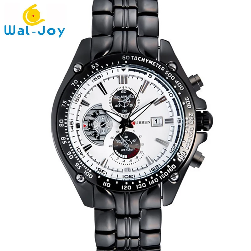 

SW-1231 CURREN Karan 8083 Steel Band Three-eye Single Calendar Man Wristwatch Waterproof Male Business Quartz Watch, Mix