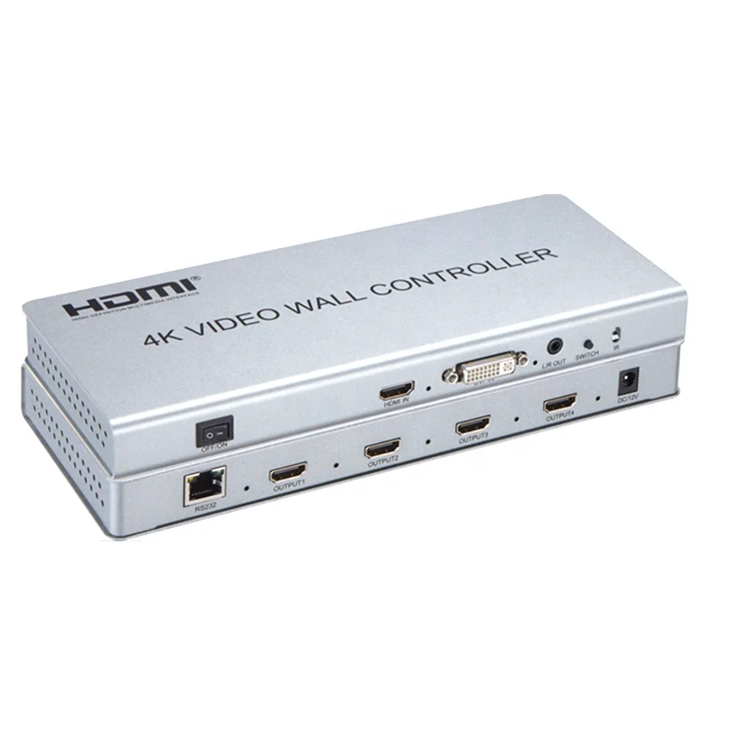 

4K HDMI 2x2 Video Wall controller output 4 screens, Silver